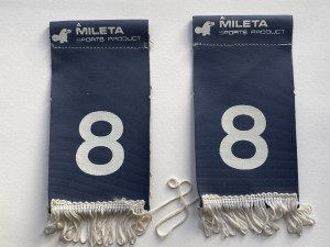 Leeds United Early 1970s Mileta Sock Tags - No 8 Allan Clarke for sale on Ebay