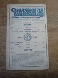 1947/48 GLASGOW RANGERS v EAST FIFE for sale on Ebay