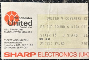 Manchester United V Coventry City FA Cup Match Ticket Stub 1984 1985 Football for sale on Ebay