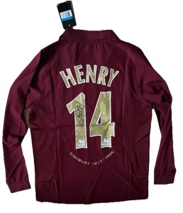 THIERRY HENRY Hand Signed OFFICIAL RETRO FC Arsenal NIKE Football Shirt RARE*COA for sale on Ebay