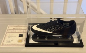 Cristiano Ronaldo Hand Signed Football Boot CR7Black - In Acrylic Display Case for sale on Ebay
