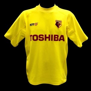 Watford FC Men's 2002-03 Home Shirt Football Size M Yellow Kit Toshiba RMF32-SM for sale on Ebay
