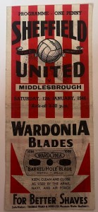 Sheffield United v Middlesbrough 12th January 1946 for sale on Ebay