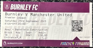 2023 Burnley V Manchester United Football Match Ticket Stub Football for sale on Ebay