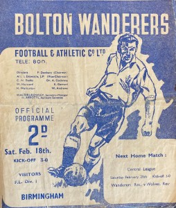 Bolton Wanderers v Birmingham City Div 1 1949/50 for sale on Ebay