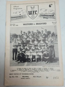 Watford V Bradford Park Avenue 4.10. 1958 - Division 4 for sale on Ebay