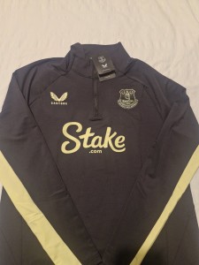 EVERTON PRO TRAINING BLACK  1/4 ZIP TOP. for sale on Ebay