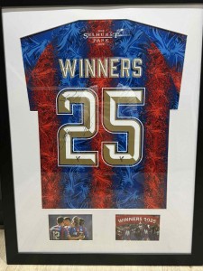 Crystal Palace - Framed FA Winners Shirt. Signed by Henderson, Guehi & Eza. for sale on Ebay