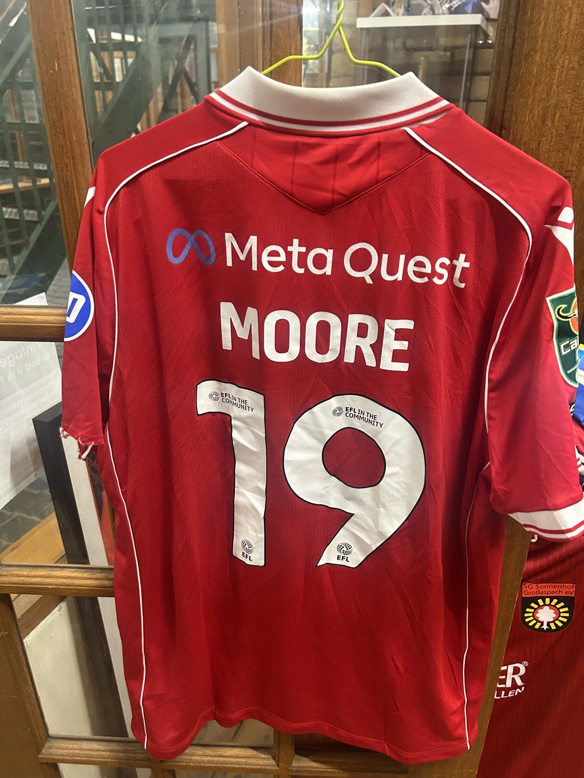 Kieffer Moore match worn afc Wrexham football shirt v Cardiff carabao with proof for sale on Ebay