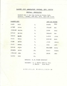 1975/76  CARDIFF CITY RESERVES v WEST HAM UNITED RESERVES   Football Combination for sale on Ebay