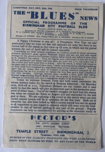 Birmingham City v Swansea Town 25th December 1946 for sale on Ebay