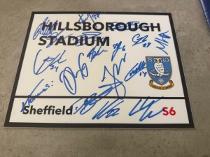 SHEFFIELD WEDNESDAY SIGNED 2025 METAL STREET SIGN FOOTBALL PROOF SHIRT 1 for sale on Ebay
