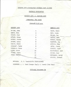 1977/78   CARDIFF CITY RESERVES v NORWICH CITY RESERVES   Football Combination for sale on Ebay