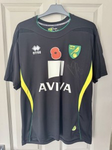 Norwich City Remembrance Poppy Football Shirt 2012/13 Marc Tierney Signed Size M for sale on Ebay