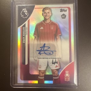 Zach Abbott Base Auto Topps 2026 Nottingham Forest for sale on Ebay