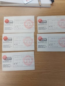 5 MANCHESTER UNITED HOME TICKETS 1975/76 for sale on Ebay