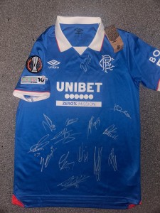 Rangers Squad Signed Shirt 25/26 Home Shirt With Proof Europa League for sale on Ebay