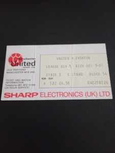 Manchester United v Everton 2/3/85 Ticket Stub. for sale on Ebay