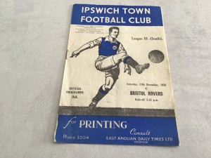 Ipswich Town v Bristol Rovers 1950/51 Division 3 South - 11th November 1950 for sale on Ebay