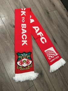 Rare Wrexham AFC ‘Back to Back to Back’ Football Match Day Scarf 8/11/25 for sale on Ebay