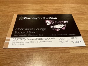 RARE BURNLEY V MANCHESTER UTD CHAIRMANS LOUNGE 17/8/2004  TICKET for sale on Ebay