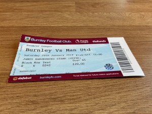 BURNLEY V MANCHESTER UTD 20/1/2018 TICKET for sale on Ebay