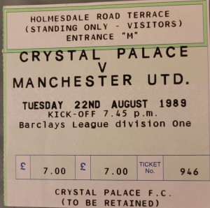 Crystal Palace V Manchester United Ticket 1989-90 for sale on Ebay
