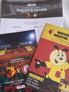 Watford v Bristol City OFFICIAL PROGRAMME + TEAMSHEET 2025-26 MINT  for sale on Ebay