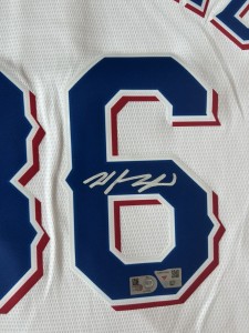 Wyatt Langford Signed Texas Rangers Authentic Nike Jersey Fanatics for sale on Ebay