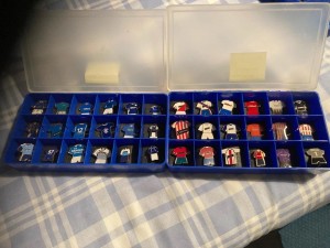 36 Glasgow Rangers football club strips pin badges. for sale on Ebay