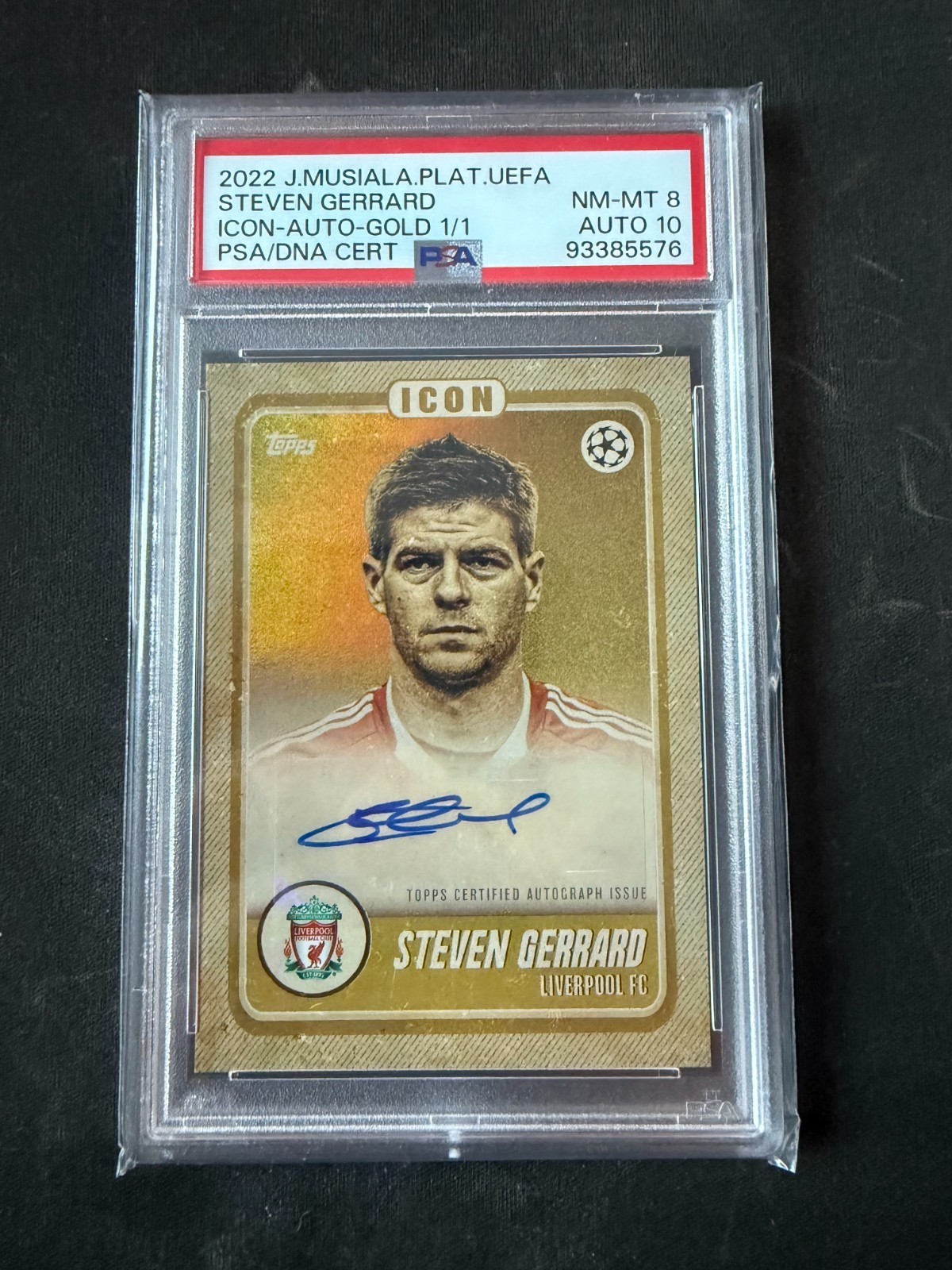 Topps 1 of 1 J. Musiala Platinum Auto PSA 8 /10 Liverpool FC Steven Gerrard /1 for sale on Ebay