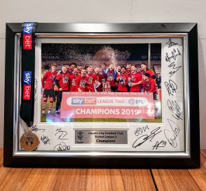 Lincoln City FC Signed Photo & Winners Medal 2018/19 League Two - Charity for sale on Ebay