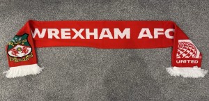 Wrexham 'Back to Back to Back' x United Airlines rare football scarf 08/11/25 for sale on Ebay
