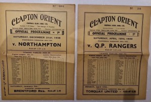 Two Clapton Orient Programmes 1938/39 V QPR & Northampton for sale on Ebay
