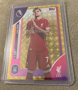 GOLD 1/1 Topps 2026 Premier League Liverpool / Bayern Munich star LUIS DIAZ for sale on Ebay
