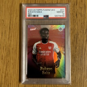 2023-24 Topps Fugenz Bukayo Saka Arsenal 5/10 red parallel PSA 10 pop1 for sale on Ebay