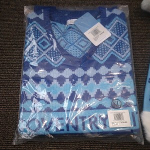 COVENTRY CITY  FC Football Christmas Jumper and hat size XL  for sale on Ebay