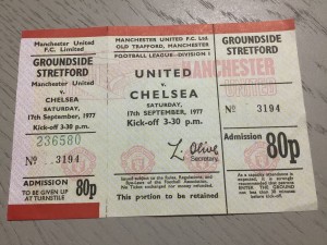 Super condition Manchester United v Chelsea Ticket stub complete Stretford End for sale on Ebay