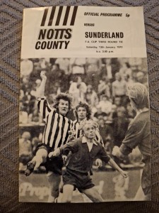 Notts County v Sunderland programme.  13/1/1973  FA Cup  for sale on Ebay