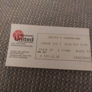 Manchester United v Sunderland 1976/7 Ticket Stub for sale on Ebay