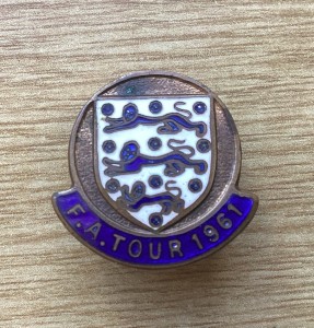 ORIGINAL 1961 FOOTBALL ASSOCIATION ENGLAND TOUR BUTTONHOLE BADGE for sale on Ebay