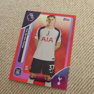 Micky Van De Ven 5/5 Red Rainbow Foil Tottenham Hotspur Topps PL 25-26  for sale on Ebay