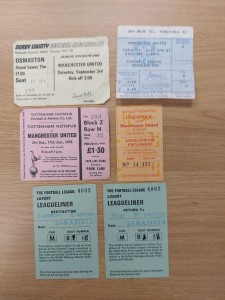 6 MANCHESTER UNITED AWAY TICKETS 1970'S-80'S for sale on Ebay