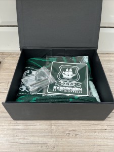PLYMOUTH ARGYLE EVERGREEN SUPPORTERS SET GIFT SCARF, PIN BADGE, COASTER for sale on Ebay