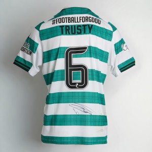CELTIC FC FOUNDATION CHRISTMAS APPEAL LOGO SIGNED SHIRT - AUSTON TRUSTY for sale on Ebay