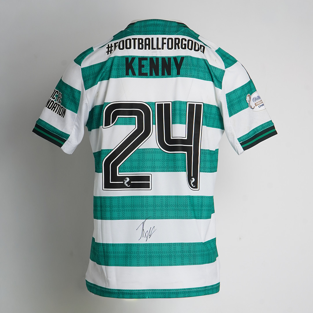 CELTIC FC FOUNDATION CHRISTMAS APPEAL LOGO SIGNED SHIRT - JOHNNY KENNY for sale on Ebay