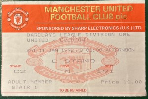 1992 Manchester United V Everton  Football Match Ticket Stub 1991 for sale on Ebay
