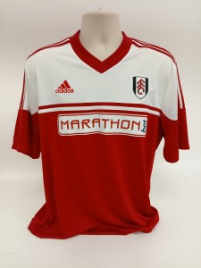 Adidas Fulham FC 2013/14 Away Shirt Men's Red And White XL Marathon Bet   for sale on Ebay