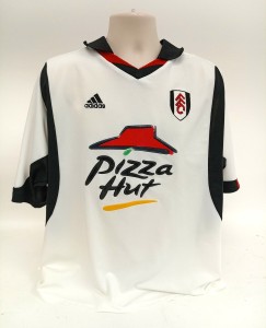 Vintage Fulham 2001/02 Home Football Shirt White Pizza Hut Sponsor XL  for sale on Ebay