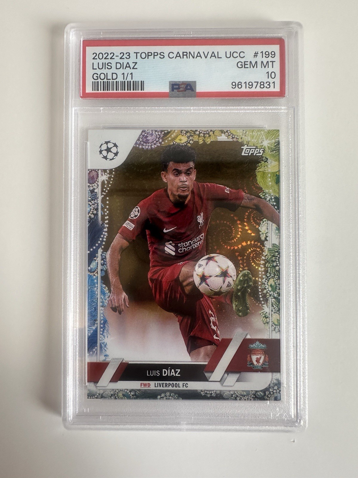 Luis Diaz 1/1 Topps Carnival 2022-23 Liverpool / Bayern Munich PSA 10 for sale on Ebay